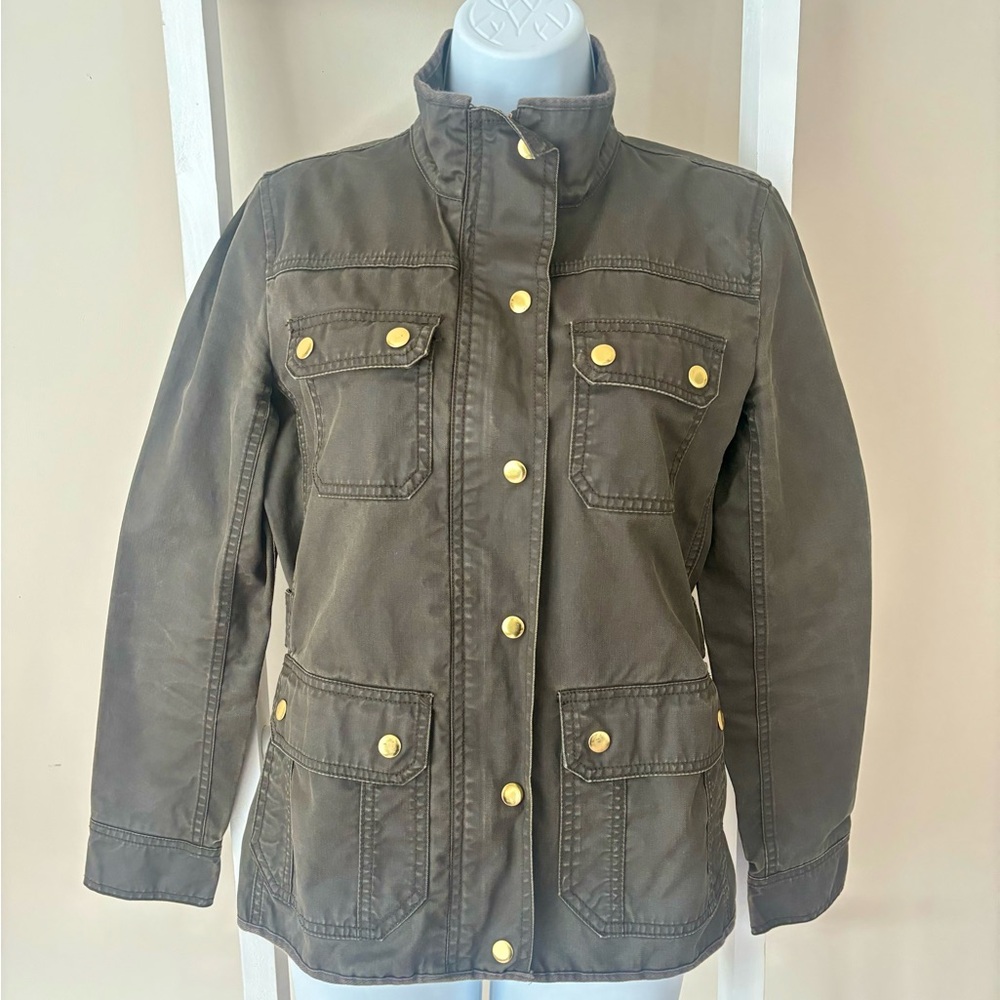 J. Crew The Downtown Field Jacket Military Chore Barn Utility 19034 Green XS